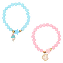 Load image into Gallery viewer, Donut Ice-Cream Charms Set of 2 Beaded Bracelets
