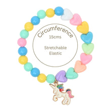 Load image into Gallery viewer, Unicorn Rainbow Charms Set of 2 Beaded Bracelets
