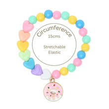 Load image into Gallery viewer, Ice-Cream Donut Charms Set of 2 Beaded Bracelets
