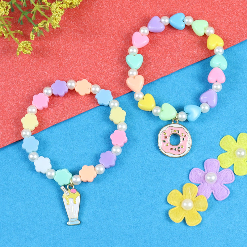 Ice-Cream Donut Charms Set of 2 Beaded Bracelets