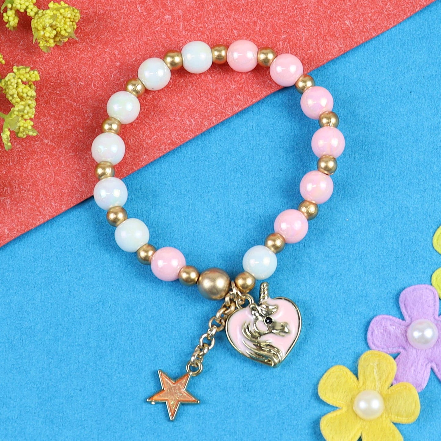 Unicorn Charm Beaded Bracelet