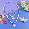 Unicorn Beaded Necklace Bracelet Hair Clip Jewellery Set