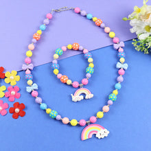 Load image into Gallery viewer, Rainbow Charm Necklace Bracelet Set
