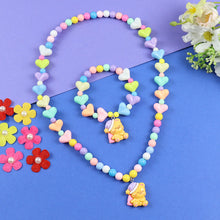 Load image into Gallery viewer, Teddy Bear Charm Necklace Bracelet Set
