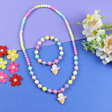Unicorn Ice-Cream Charm Necklace Bracelet Set