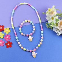 Load image into Gallery viewer, Unicorn Ice-Cream Charm Necklace Bracelet Set
