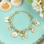 Butterfly Heart MultiCharm Chain Bracelet