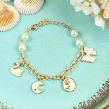 Load image into Gallery viewer, Moon Swan MultiCharm Chain Bracelet
