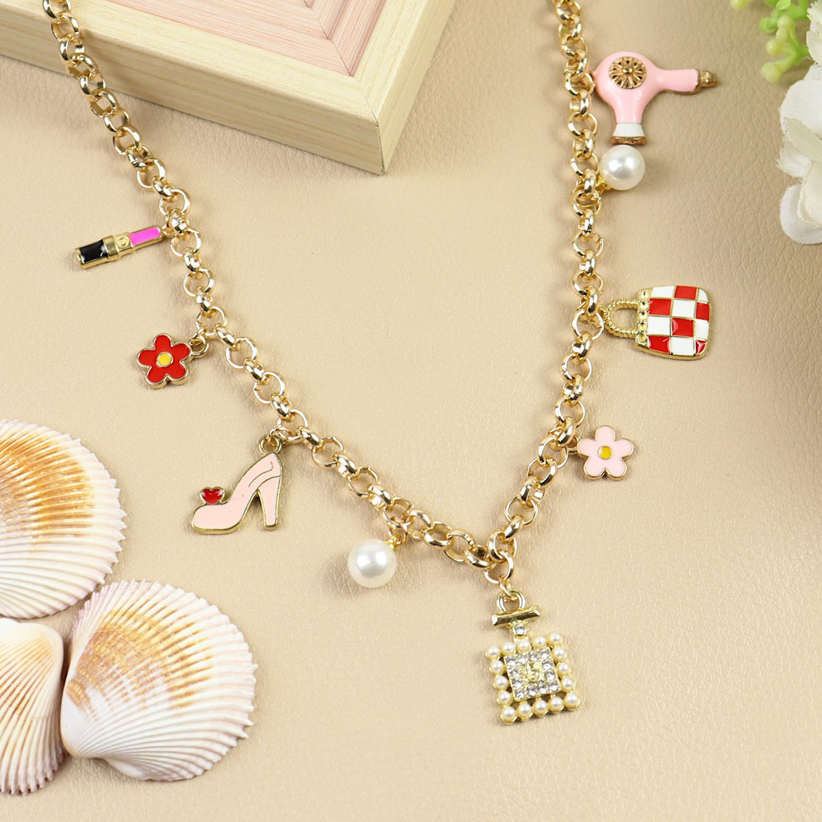 Fashion Beauty Multicharm Chain Necklace
