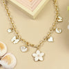 Floral Butterfly Multicharm Chain Necklace