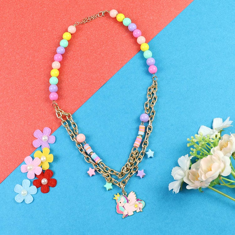 Unicorn Charm Layered Chain Necklace – Cute & Trendy Jewellery for Girls | Asthetika India
