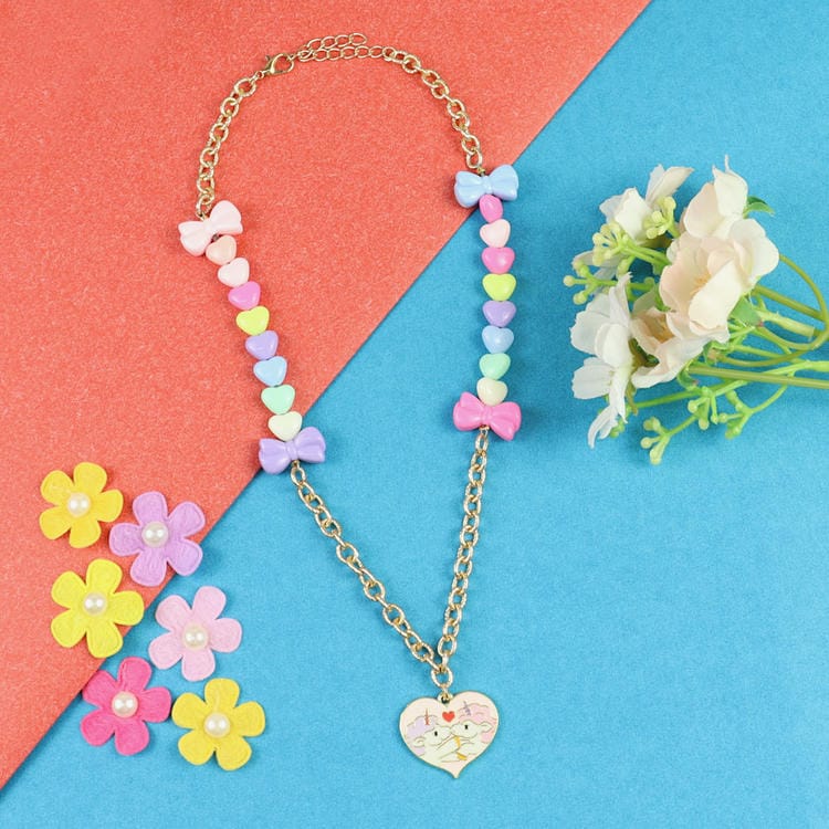 Unicorn Heart Charm Chain Necklace – Cute & Trendy Jewellery for Girls | Asthetika India