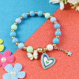 Heart Butterfly Charms Beaded Bracelet – Cute & Trendy Jewellery for Girls | Asthetika India