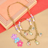 Unicorn charm necklace and bracelet set, laid flat