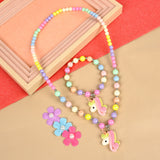 Unicorn charm jewellery set on stretch fit, laid flat