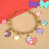 Unicorn charm chain bracelet, laid flat