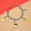 Donut charm chain bracelet, laid flat