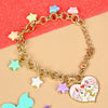 Unicorn charm chain bracelet, laid flat