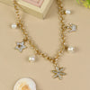 Multi Charm necklace for girls in metal charms, laid flat