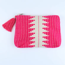 Load image into Gallery viewer, Fabric Tasselled Pouch - Hot Pink
