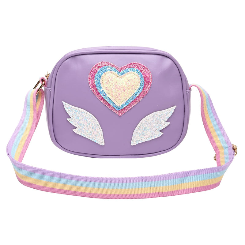 Glitter Heart Sling Bag - Purple