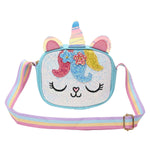 Unicorn Glitter Sling Bag - Blue