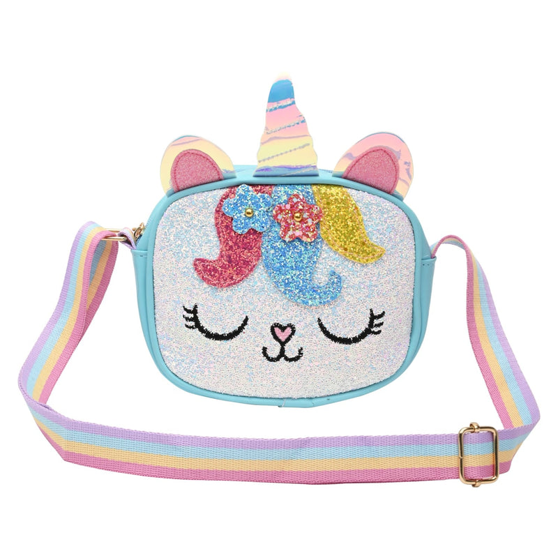 Unicorn Glitter Sling Bag - Blue