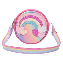 Load image into Gallery viewer, Rainbow Hearts Glitter Sling Bag - Pink
