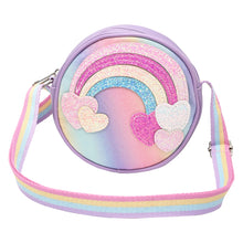 Load image into Gallery viewer, Rainbow Hearts Glitter Sling Bag - Purple
