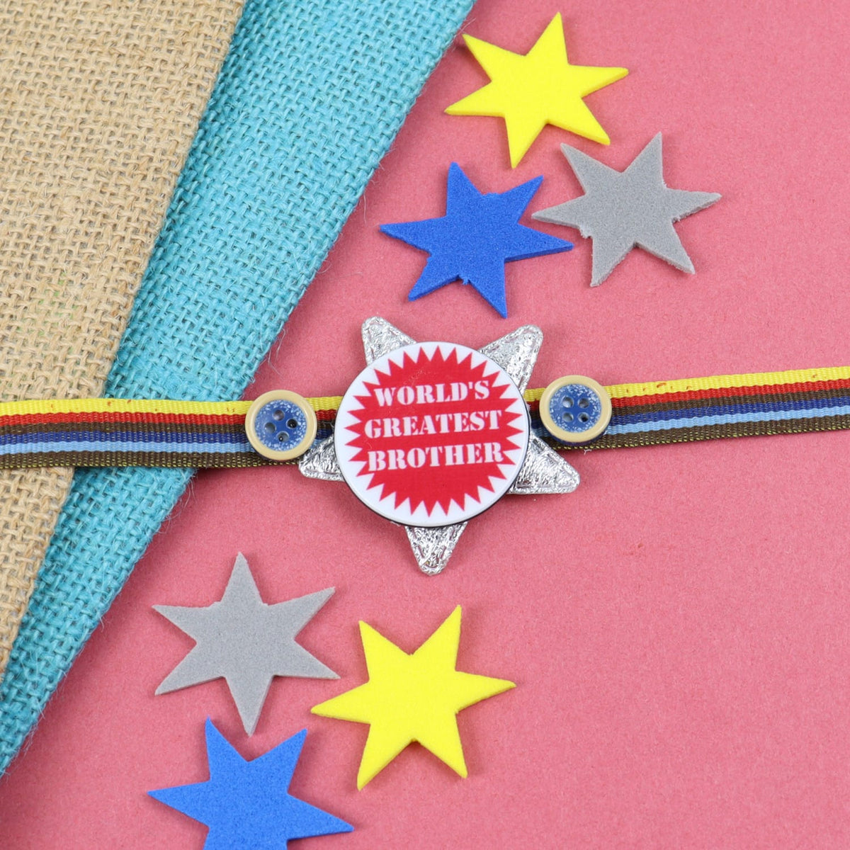World's Greatest Brother Rakhi in Greeting Card with Roli Chawal