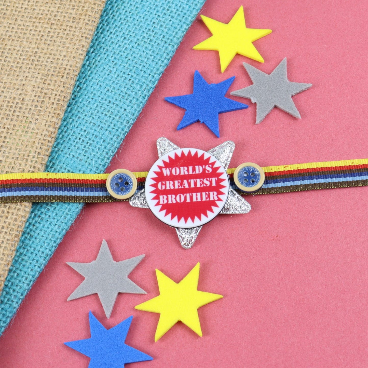 World's Greatest Brother Rakhi in Greeting Card with Roli Chawal