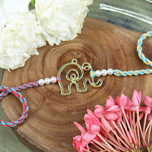 Load image into Gallery viewer, Elephant Rakhi in Greeting Card with Roli Chawal
