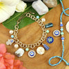Evil Eye Bracelet & Rakhi Set in Fancy Happy Raksha Bandhan Box [Mother of Pearl]