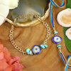 Evil Eye Bracelet & Rakhi Set for Bhaiya Bhabhi [Mother of Pearl]
