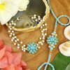 Pachi Stone Floral Bracelet & Rakhi Set for Bhaiya Bhabhi