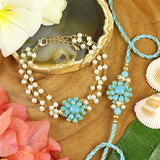 Pachi Stone Floral Bracelet & Rakhi Set for Bhaiya Bhabhi