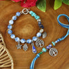 Evil Eye Tree of Life Bracelet & Rakhi Set for Bhaiya Bhabhi [Beaded with Charms]
