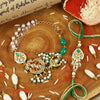 Kundan bracelet and Rakhi laid flat — Bhai Bhabhi Rakhi set