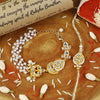 Kundan bracelet and Rakhi laid flat — Bhai Bhabhi Rakhi set