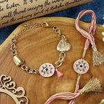 Evil Eye bracelet and Rakhi laid flat — Bhai Bhabhi Rakhi set