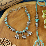 Elephant Charm bracelet and Rakhi laid flat — Bhai Bhabhi Rakhi set