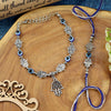 Hamsa Evil Eye bracelet and Rakhi laid flat — Bhai Bhabhi Rakhi set