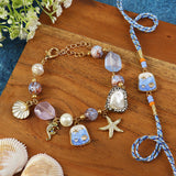 Sea Charms bracelet and Rakhi laid flat — Bhai Bhabhi Rakhi set