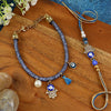 Hamsa Evil Eye Charm bracelet and Rakhi laid flat — Bhai Bhabhi Rakhi set