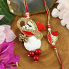 Embroidered Butti Metal Shell Bhaiya Bhabhi Rakhi Pair [EMB25-006]