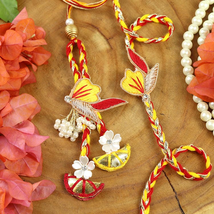 Traditional Buti Bhaiya Bhabhi Rakhi Pair Raksha Bandhan Rakhi by Asthetika