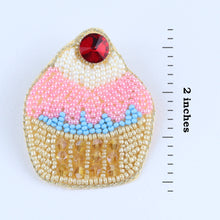 Load image into Gallery viewer, Beaded Cupcake Hair Clip - Pink
