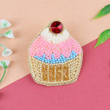 Load image into Gallery viewer, Beaded Cupcake Hair Clip - Pink
