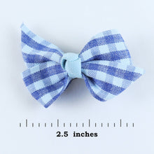 Load image into Gallery viewer, Fabric Bow Hair Clips - Set of 3 - Yellow Blue Pink

