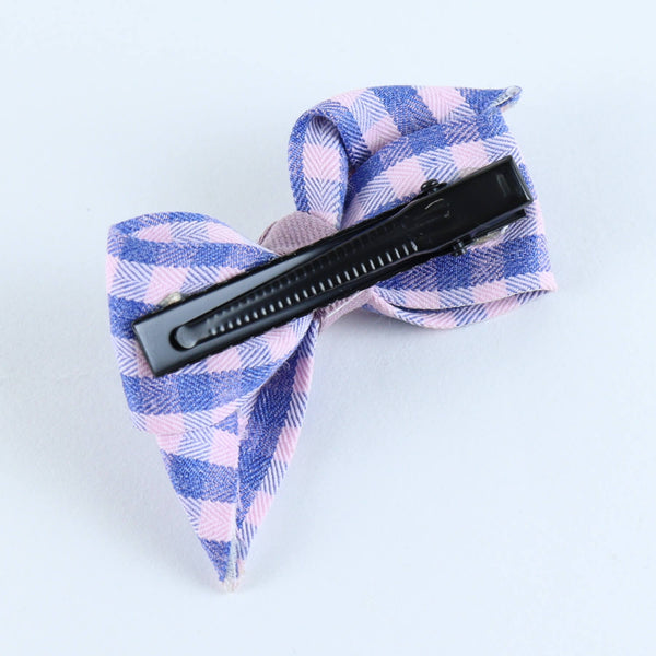 Fabric Bow Hair Clips - Set of 3 - Yellow Blue Pink